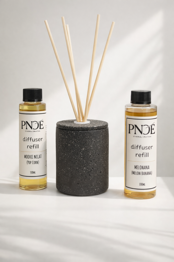 "Luma" 100% Handmade Diffuser Jar - Charcoal Black