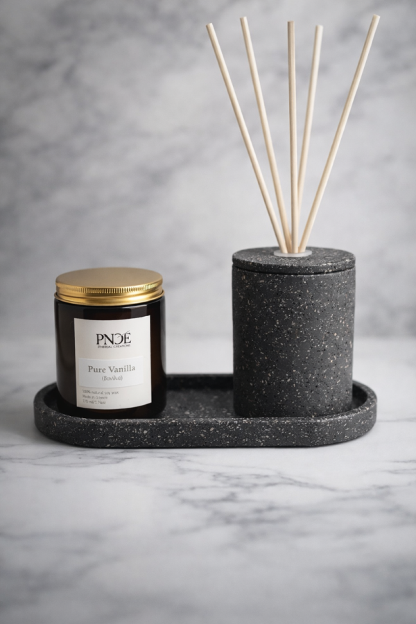 "Luma" 100% Handmade Diffuser Jar - Charcoal Black
