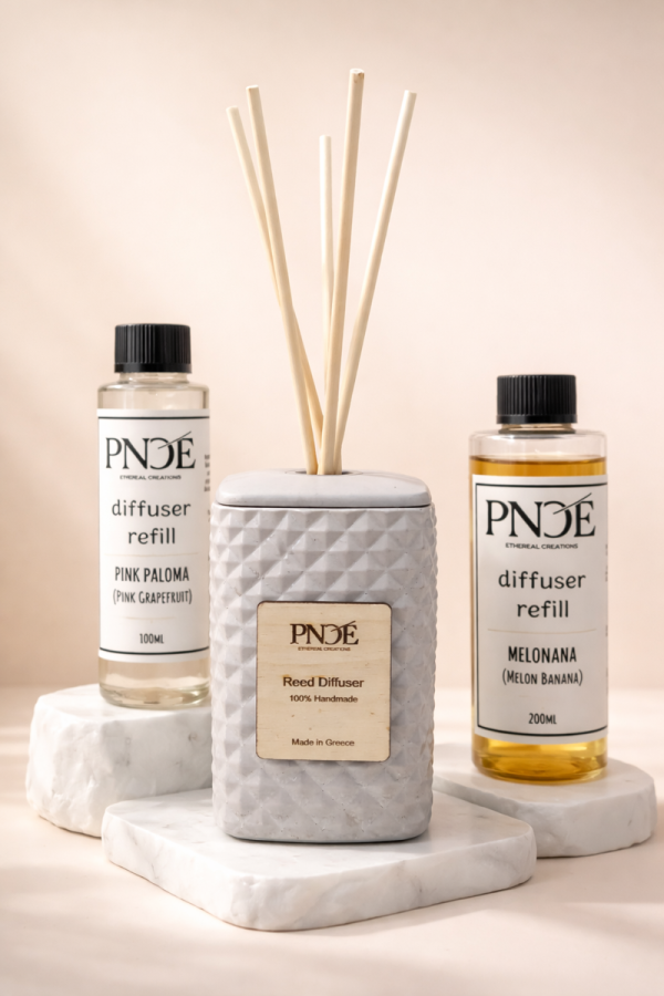 "AETHERIA " 100% Handmade Diffuser Jar - Light Grey