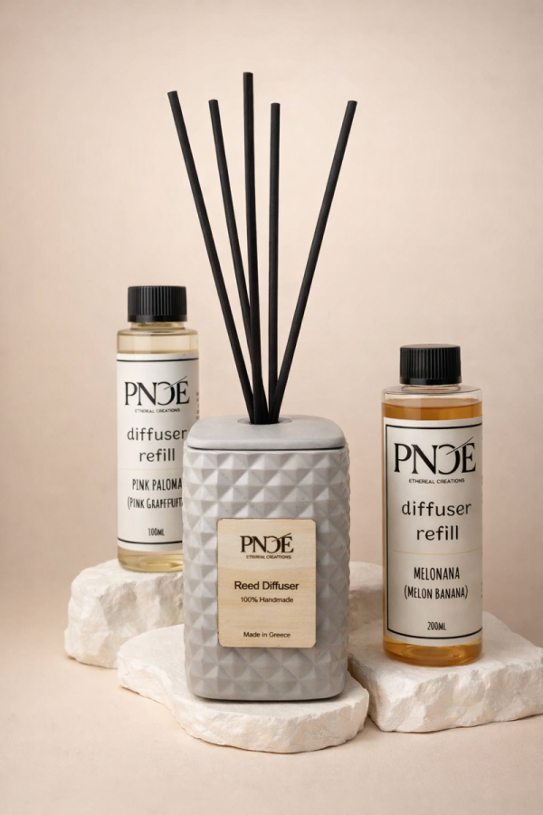 "AETHERIA " 100% Handmade Diffuser Jar - Light Grey