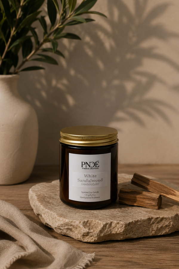 "White Sandalwood" - Σανδαλόξυλο  Natural Soy Candle 170gr