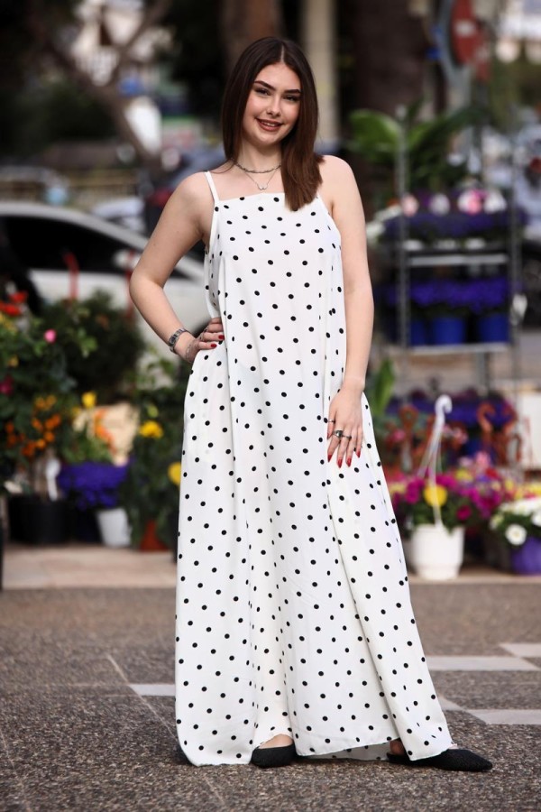 LILA POLKA DOT MAXI DRESS