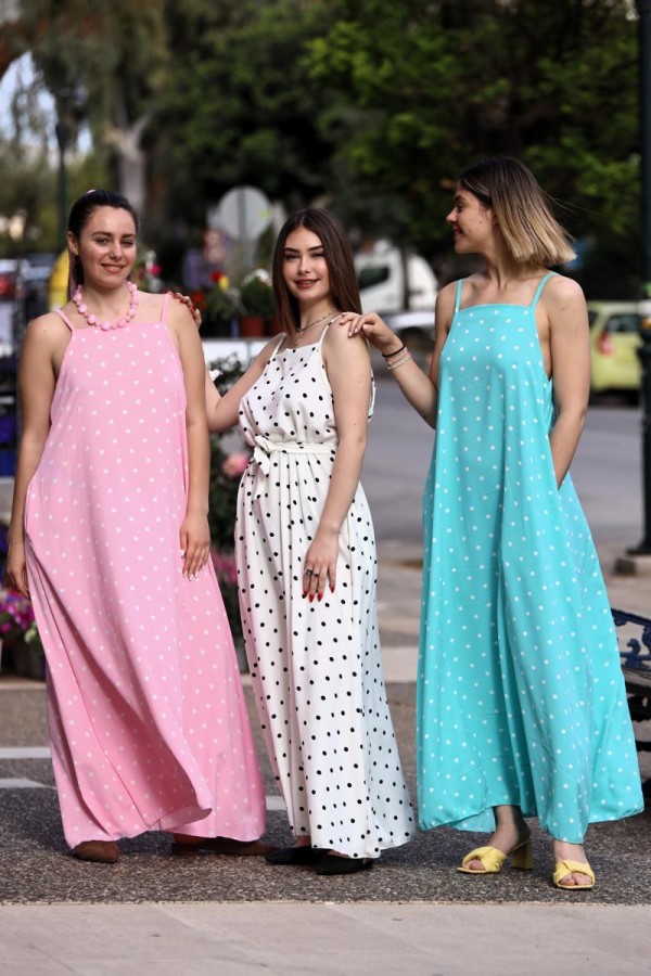 LILA POLKA DOT MAXI DRESS