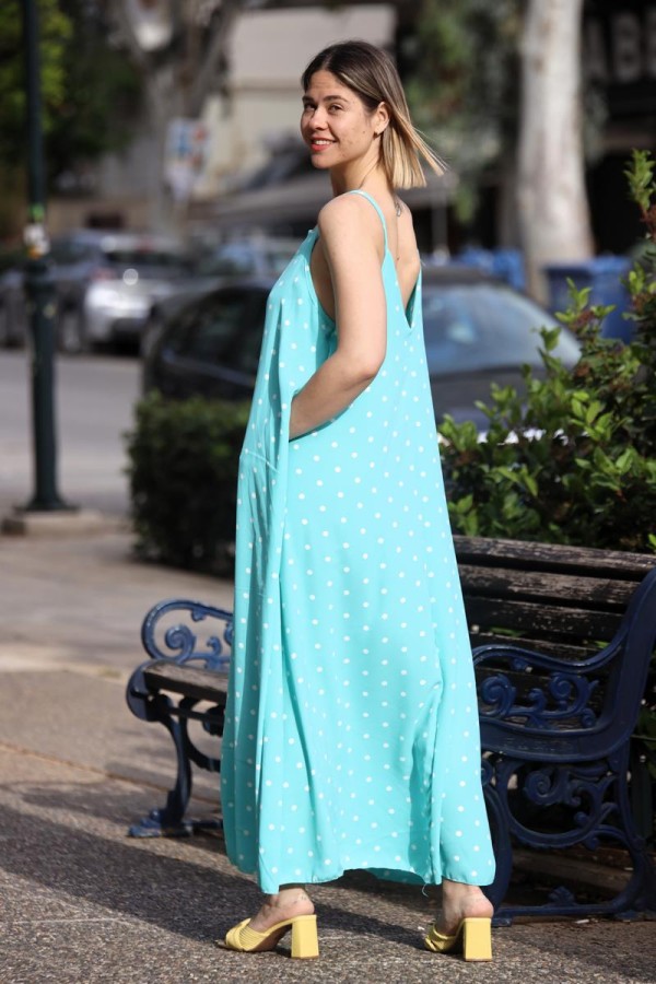 LILA POLKA DOT MAXI DRESS