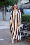 ELINA STRIPED CAFTAN DRESS MAXI