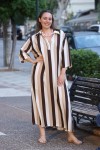 ELINA STRIPED CAFTAN DRESS MAXI