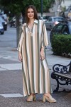 ELINA STRIPED CAFTAN DRESS MAXI