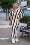 ELINA STRIPED CAFTAN DRESS MAXI