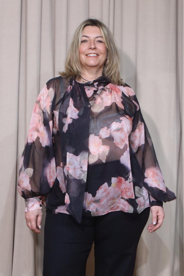 ROXY ΜΠΛΟΥΖΑ ΗΜΙΔΙΑΦΑΝΗ FLORAL