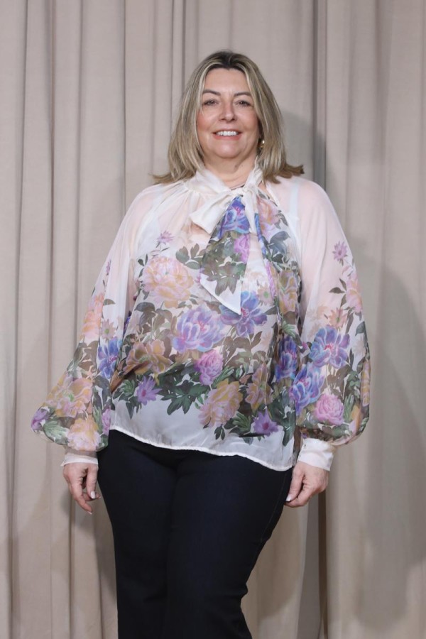 ROXY ΜΠΛΟΥΖΑ ΗΜΙΔΙΑΦΑΝΗ FLORAL