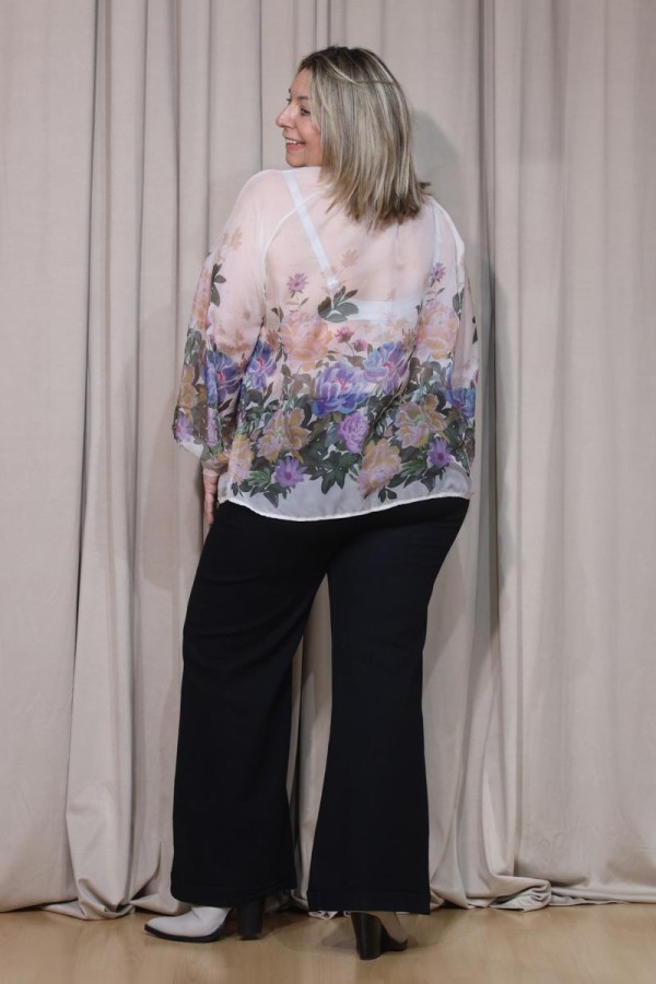 ROXY ΜΠΛΟΥΖΑ ΗΜΙΔΙΑΦΑΝΗ FLORAL