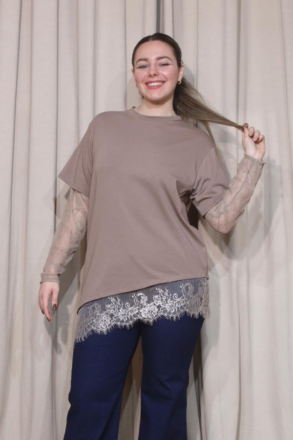 LACE TEE ΜΠΛΟΥΖΑ ΜΕ ΔΑΝΤΕΛΑ