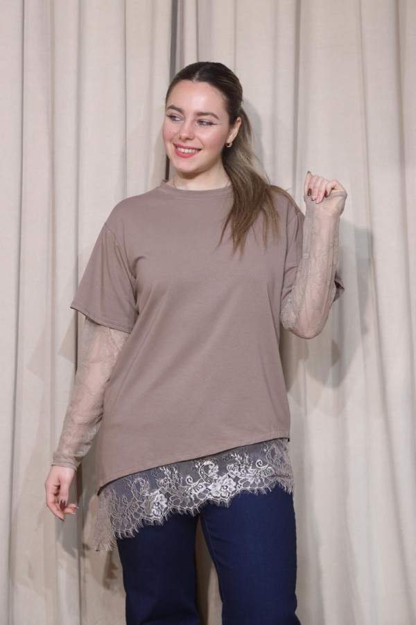 LACE TEE ΜΠΛΟΥΖΑ ΜΕ ΔΑΝΤΕΛΑ