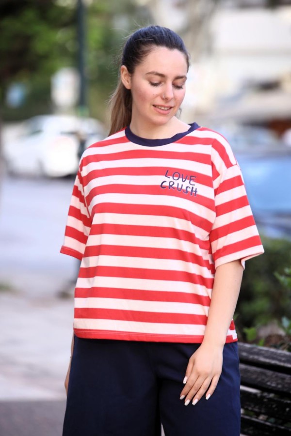 LOVE CRUSH STRIPED TEE