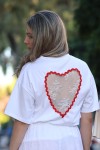 HEART LACE T-SHIRT ΜΕ ΔΑΝΤΕΛΑ