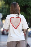 HEART LACE T-SHIRT ΜΕ ΔΑΝΤΕΛΑ