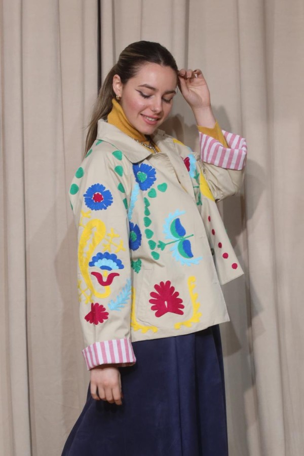 FOLK POP JACKET ΜΕ ΚΕΝΤΗΜΑΤΑ
