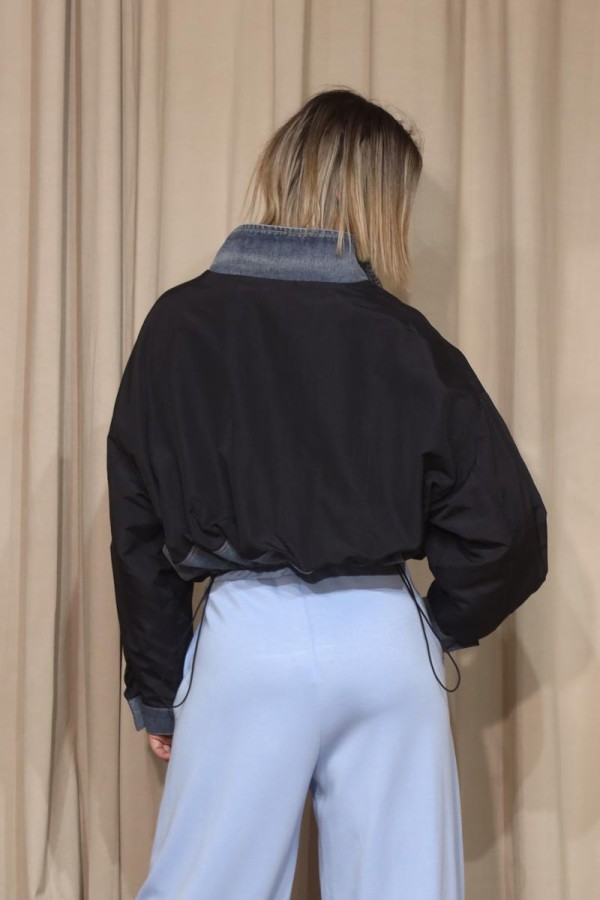 DENIM FUSION BOMBER JACKET