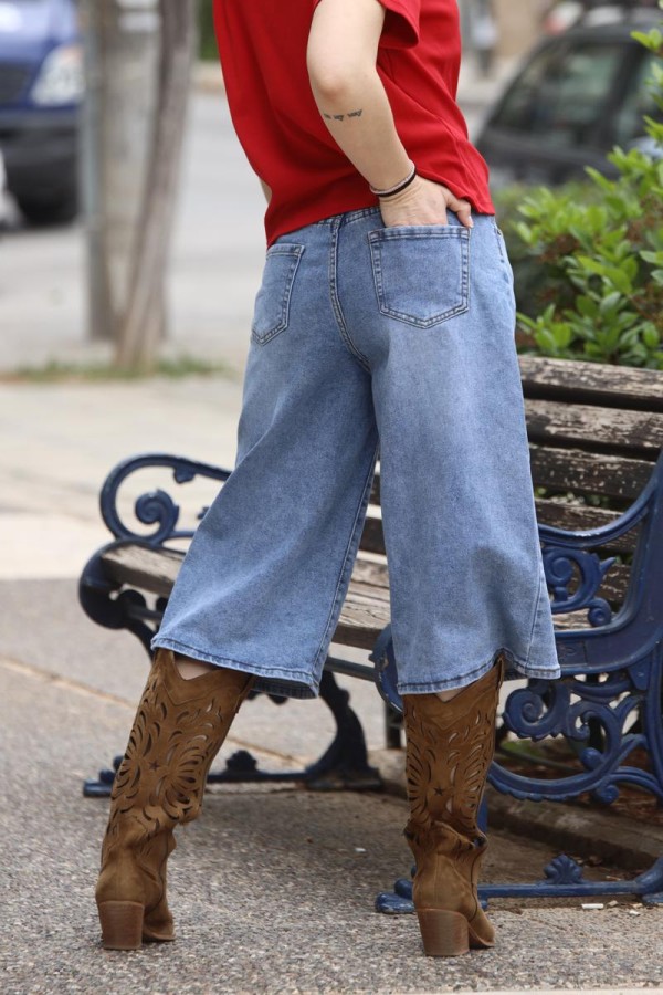 POPPY FLORAL DENIM ΒΕΡΜΟΥΔΑ