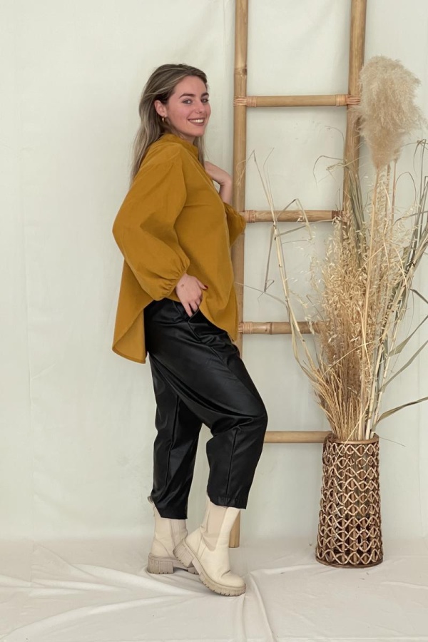 MILA BOTTLE ECO LEATHER PANTS