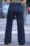 HEARTY PLAID WIDE LEG JEANS