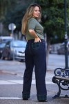 HEARTY PLAID WIDE LEG JEANS