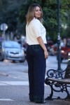 HEARTY PLAID WIDE LEG JEANS