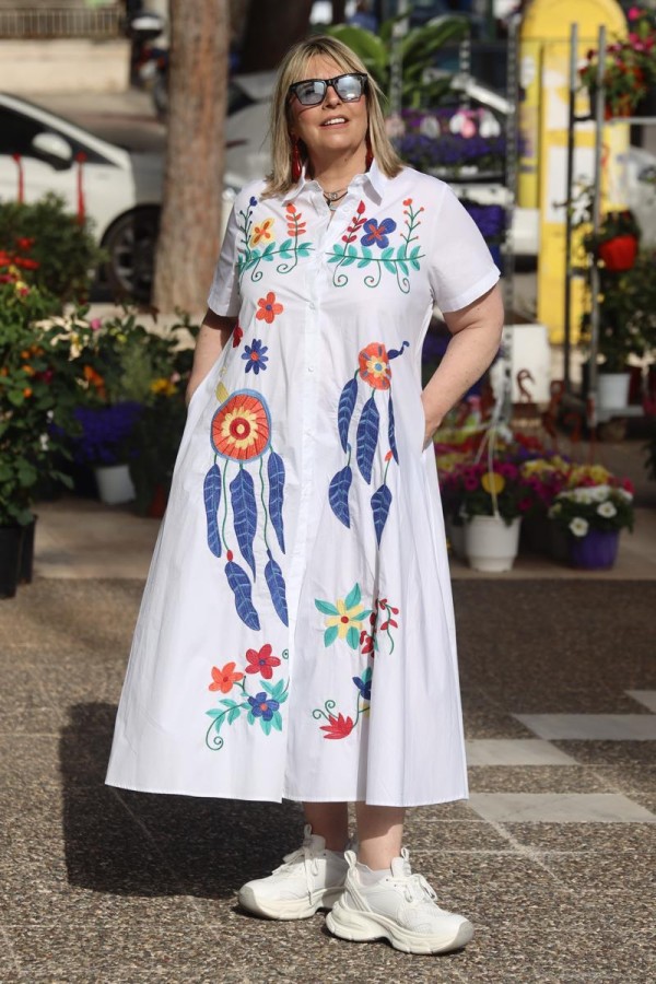 ANKA SHIRT DRESS ΜΕ ΚΕΝΤΗΜΑΤΑ
