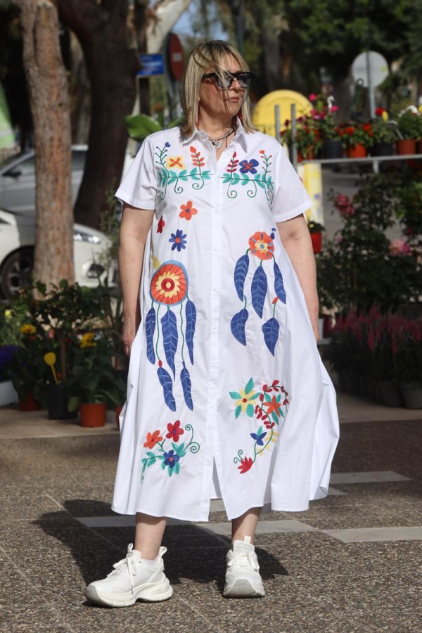 ANKA SHIRT DRESS ΜΕ ΚΕΝΤΗΜΑΤΑ